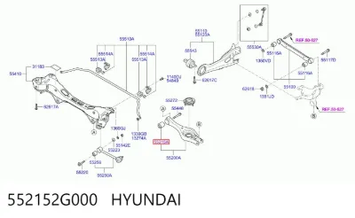 Buje del brazo inferior trasero HYUNDAI 552152G000
