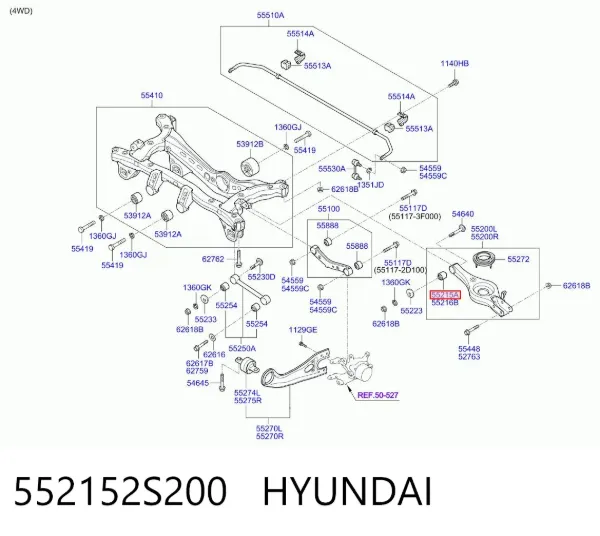 Buje de mangueta trasera 552152S200 Hyundai/Kia