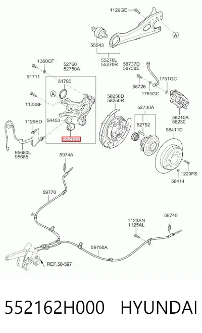 Buje de mangueta trasera HYUNDAI 552162H000