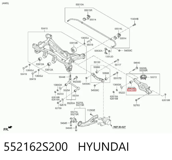 Buje de mangueta trasera 552162S200 Hyundai/Kia