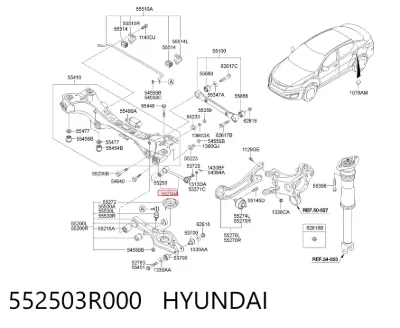 Barra transversal de la suspensión trasera HYUNDAI 552503R000