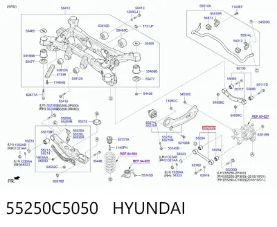 Silentblock de brazo transversal de suspensión trasera HYUNDAI 55250C5050