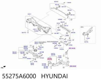 Buje del brazo longitudinal trasero HYUNDAI 55275A6000