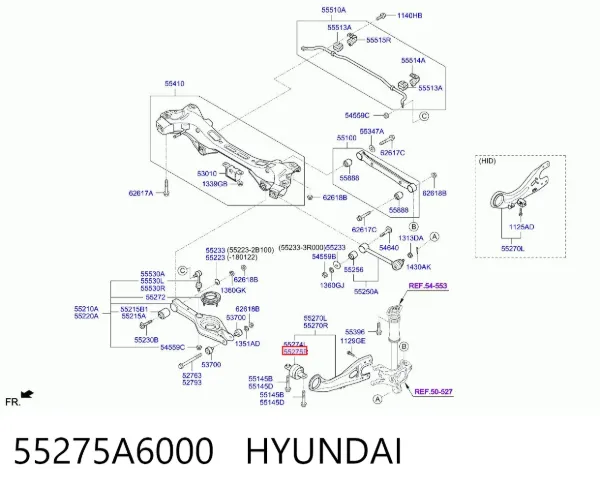Buje del brazo longitudinal trasero 55275A6000 Hyundai/Kia
