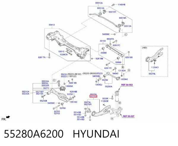 Brazo de suspensión, trasera derecha 55280A6200 Hyundai/Kia