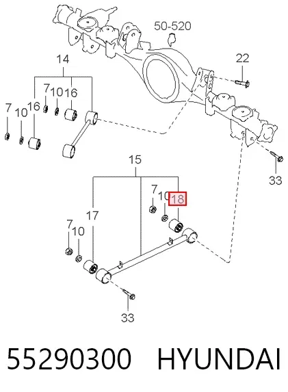 Buje del brazo longitudinal inferior trasero 55290300 Hyundai/Kia