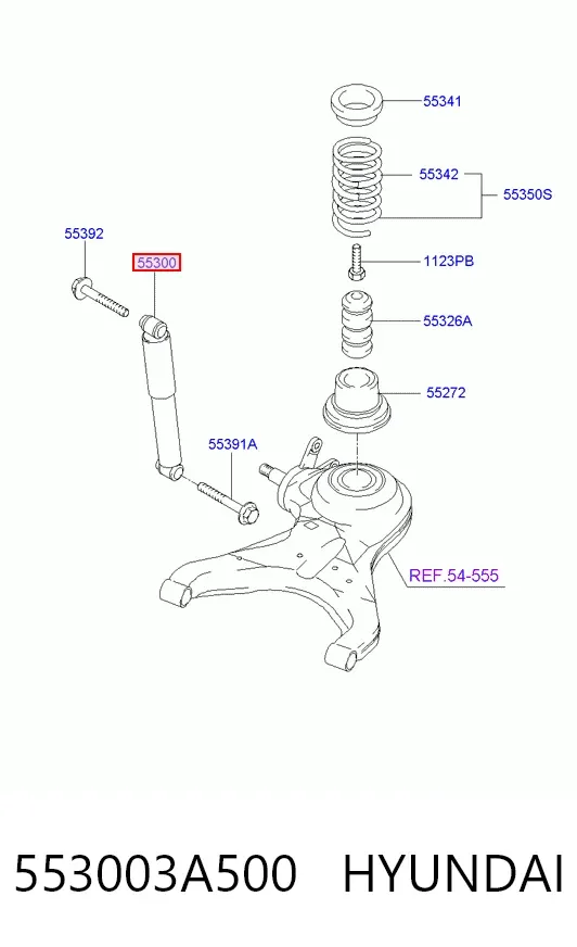 Amortiguador trasero 553003A500 Hyundai/Kia