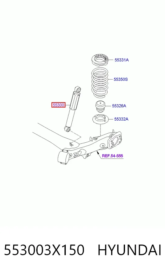 Amortiguador trasero 553003X150 Hyundai/Kia