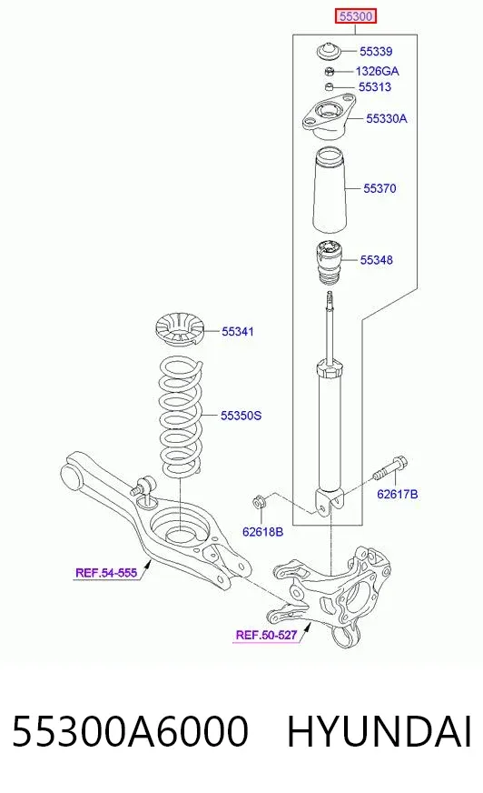 Amortiguador trasero 55300A6000 Hyundai/Kia