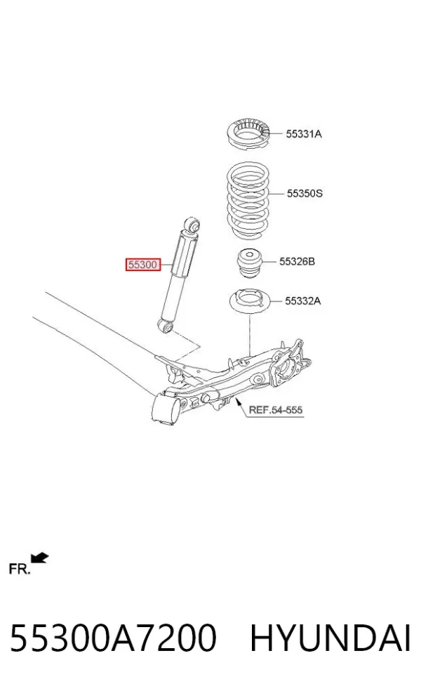 Amortiguador trasero 55300A7200 Hyundai/Kia