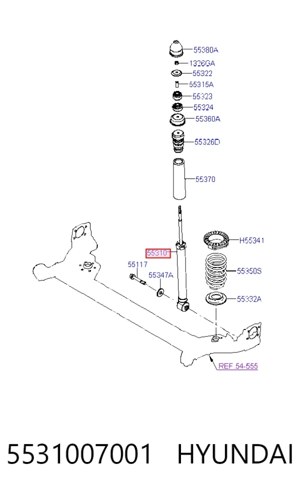 Amortiguador trasero 5531007001 Hyundai/Kia