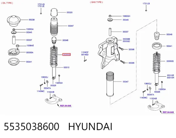 Muelle 5535038600 Hyundai/Kia