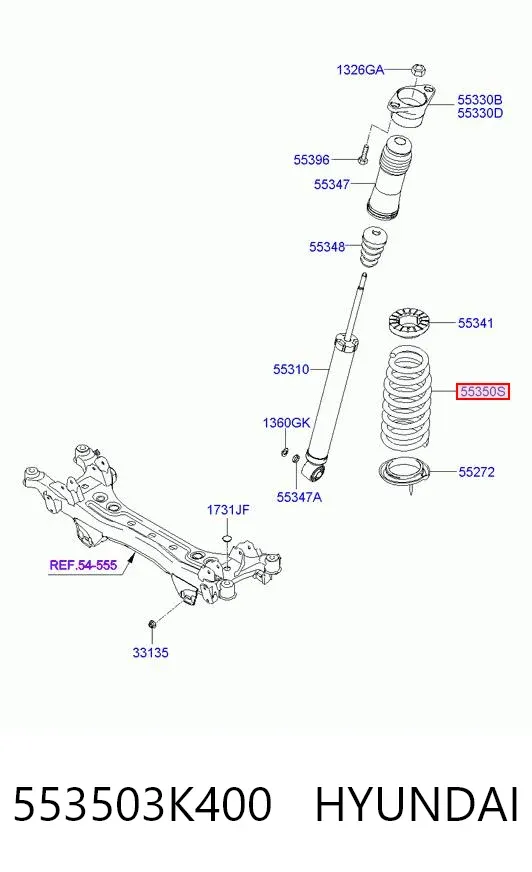 Muelle 553503K400 Hyundai/Kia