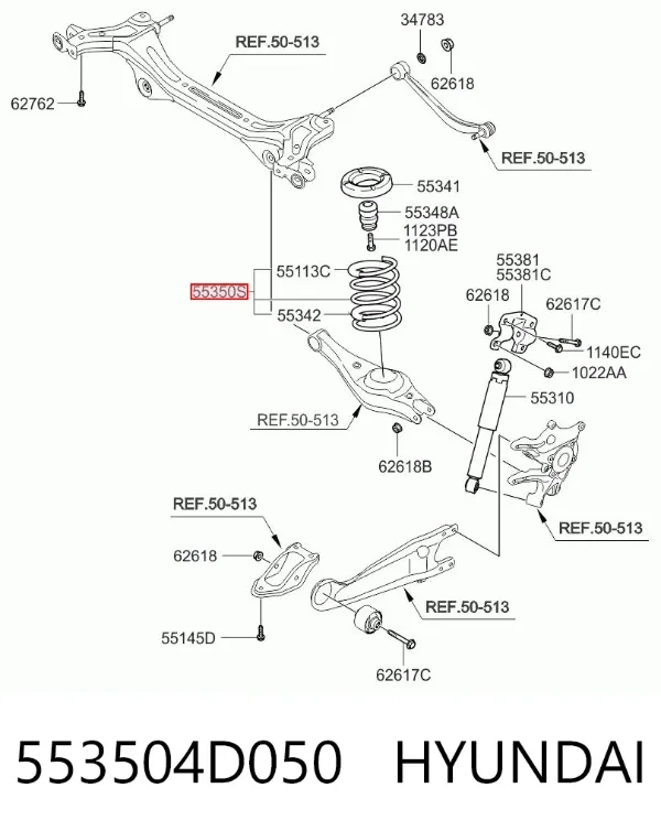 Muelle 553504D050 Hyundai/Kia