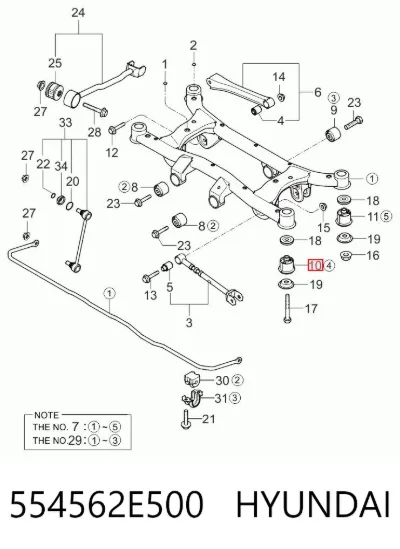 Buje de la viga trasera HYUNDAI 554562E500