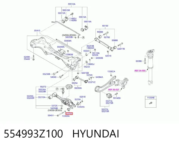Buje del brazo transversal trasero 554993Z100 Hyundai/Kia