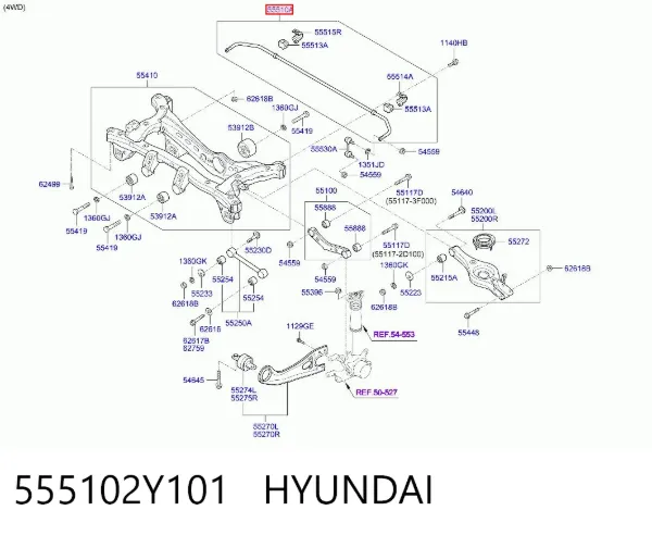 Estabilizador trasero 555102Y101 Hyundai/Kia