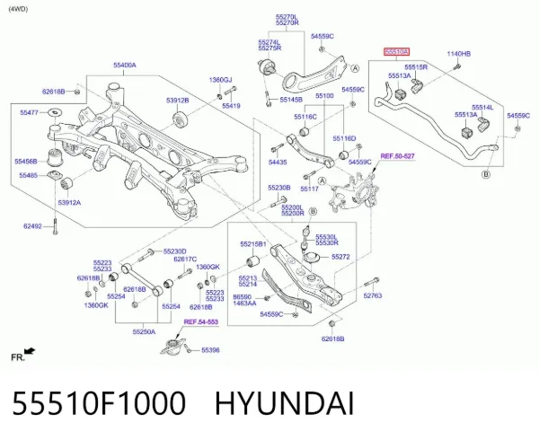 Estabilizador trasero 55510F1000 Hyundai/Kia