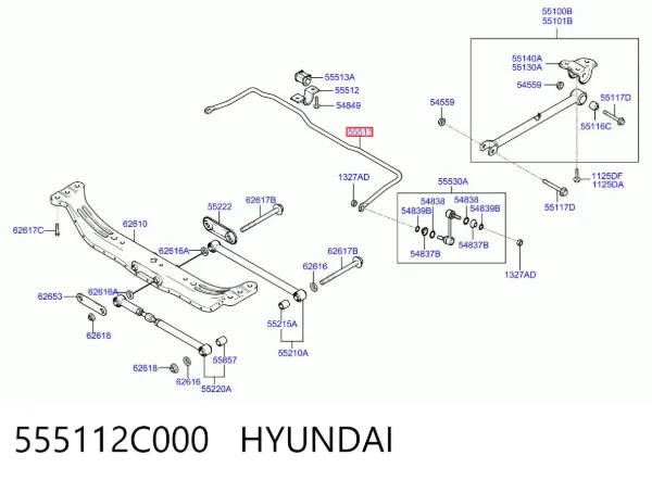 Estabilizador trasero Hyundai Coupe II
