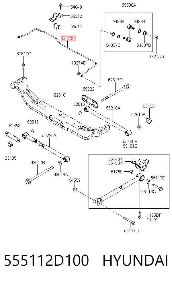 Estabilizador trasero Hyundai Elantra III