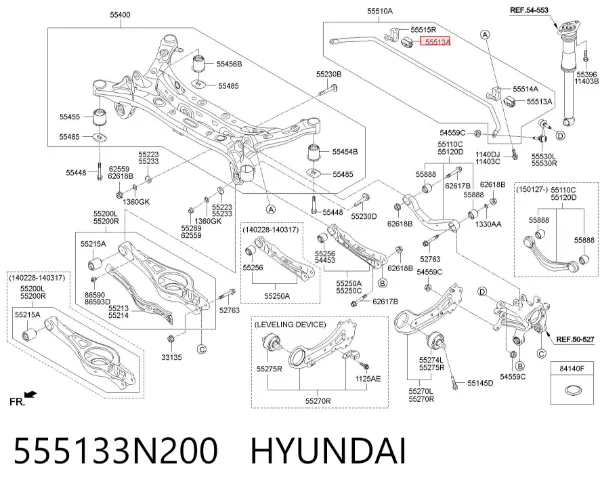 Buje de barra estabilizadora trasera 555133N200 Hyundai/Kia