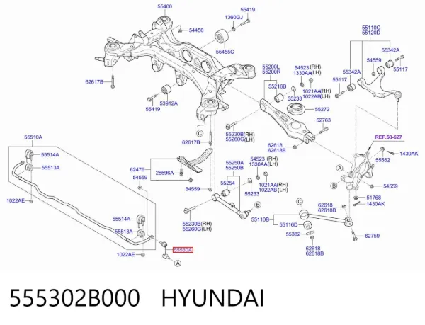 Bieleta estabilizadora trasera 555302B000 Hyundai/Kia