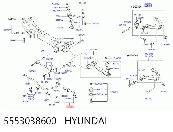 Bieleta estabilizadora trasera 5553038600 Hyundai/Kia