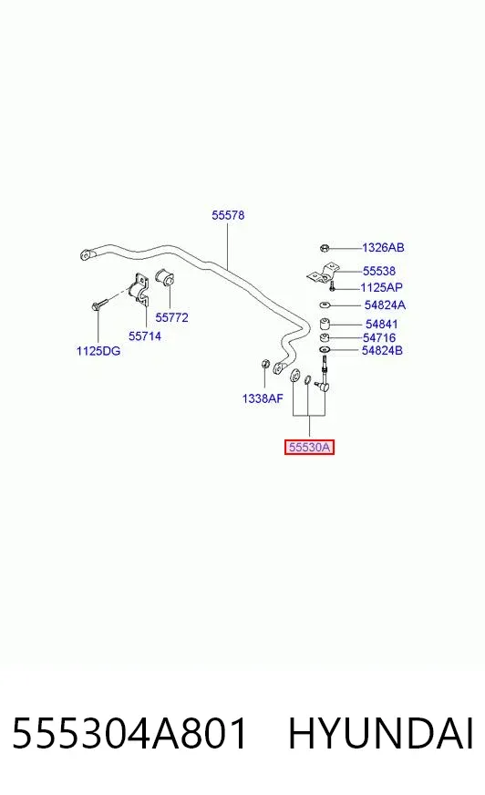 Bieleta estabilizadora trasera 555304A801 Hyundai/Kia
