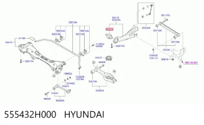 Buje del brazo longitudinal trasero HYUNDAI 555432H000
