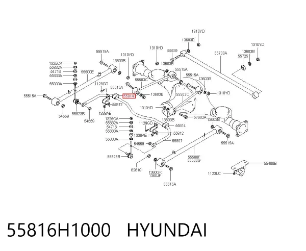 Buje de barra estabilizadora trasera 55816H1000 Hyundai/Kia