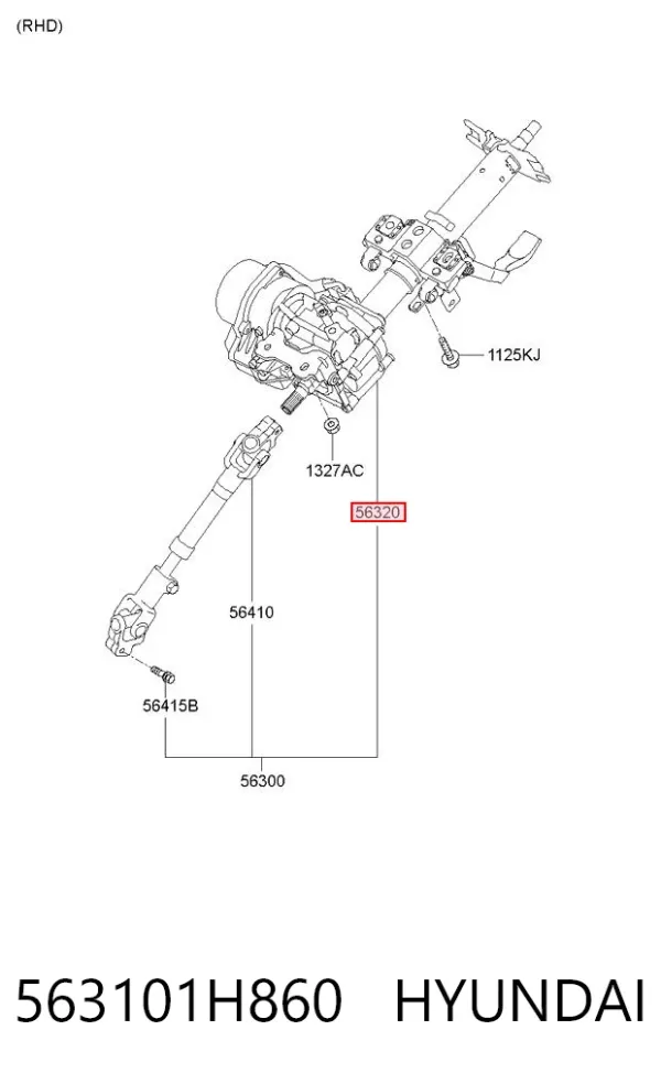 Columna dirección 563101H860 Hyundai/Kia