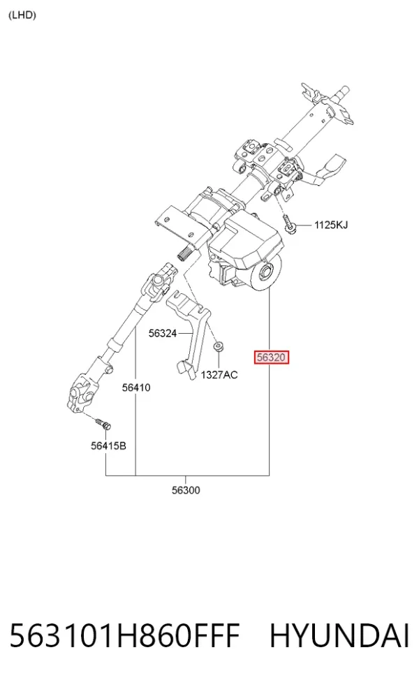Columna dirección 563101H860FFF Hyundai/Kia
