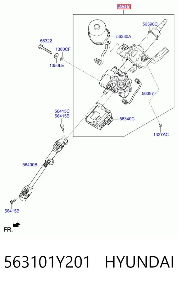 Columna dirección 563101Y201 Hyundai/Kia