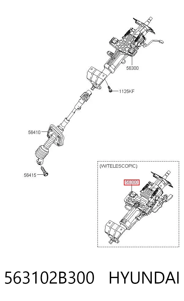Columna dirección 563102B300 Hyundai/Kia