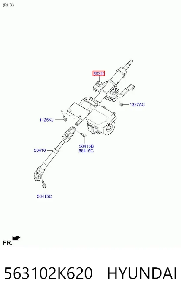 Columna dirección 563102K620 Hyundai/Kia