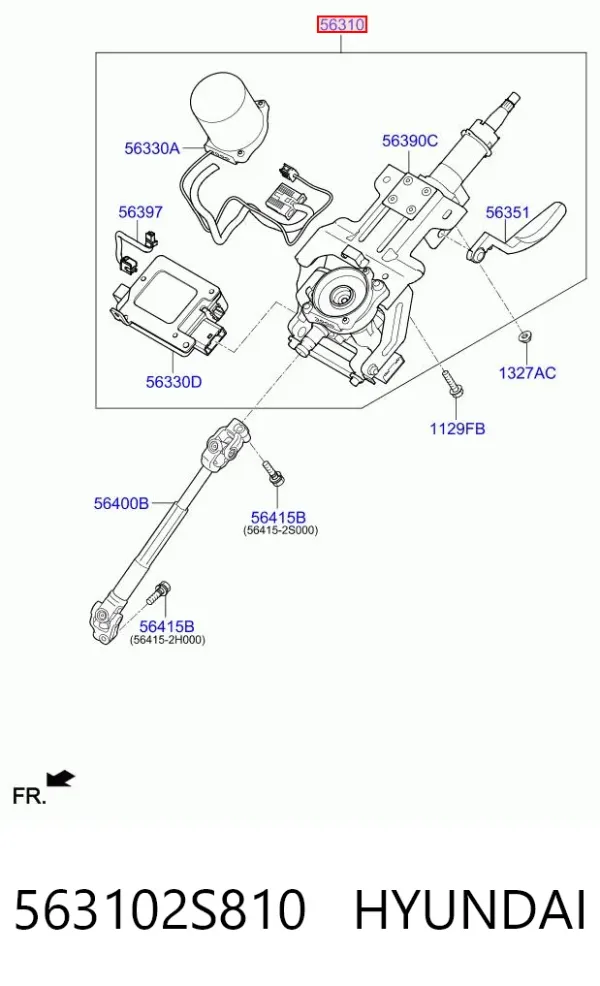 Columna dirección 563102S810 Hyundai/Kia