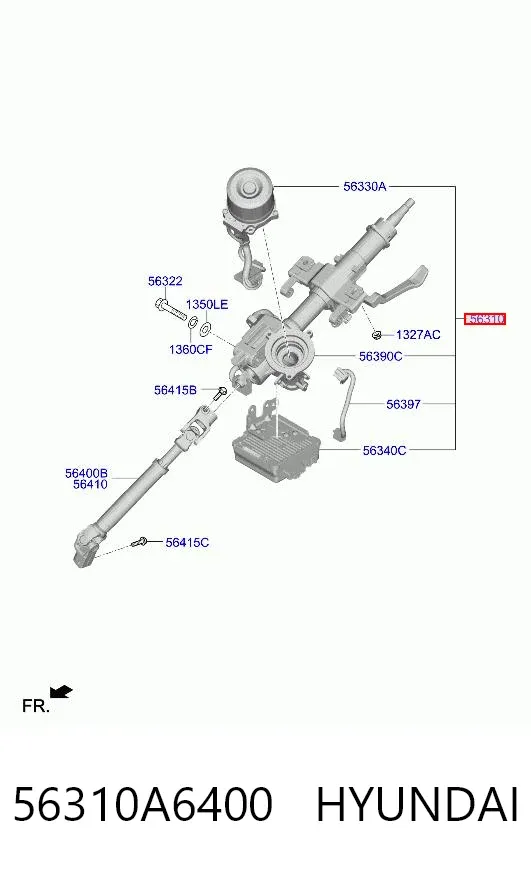 Columna dirección 56310A6400 Hyundai/Kia