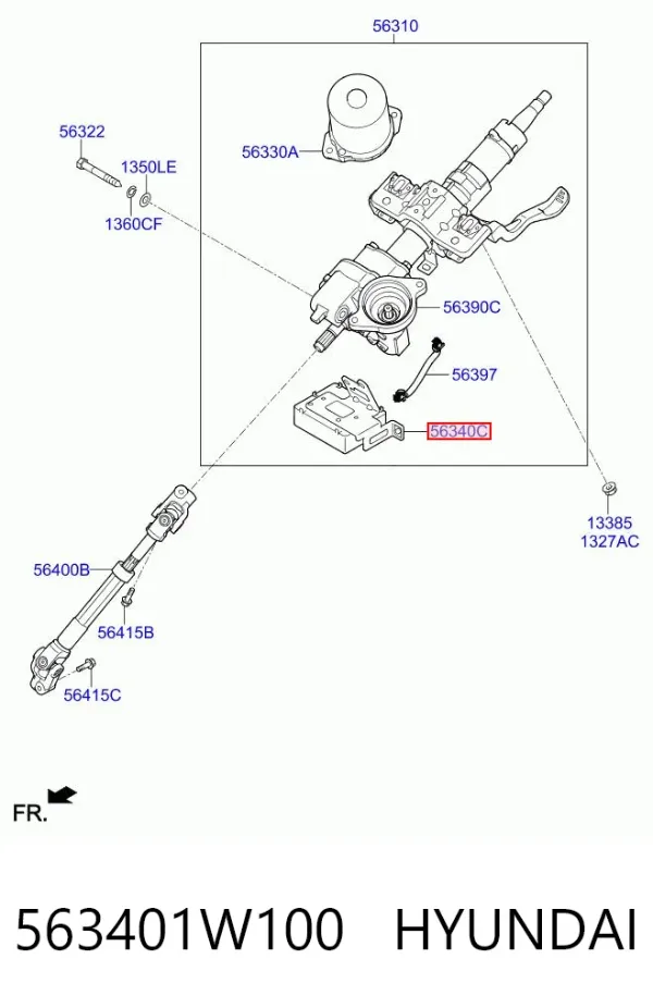 Módulo de la dirección asistida eléctrica 563401W100 Hyundai/Kia