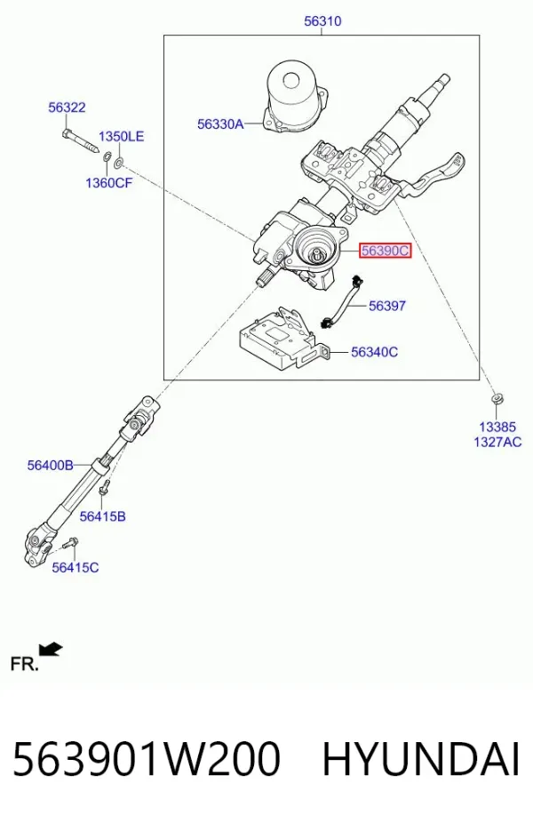 Columna dirección 563901W200 Hyundai/Kia