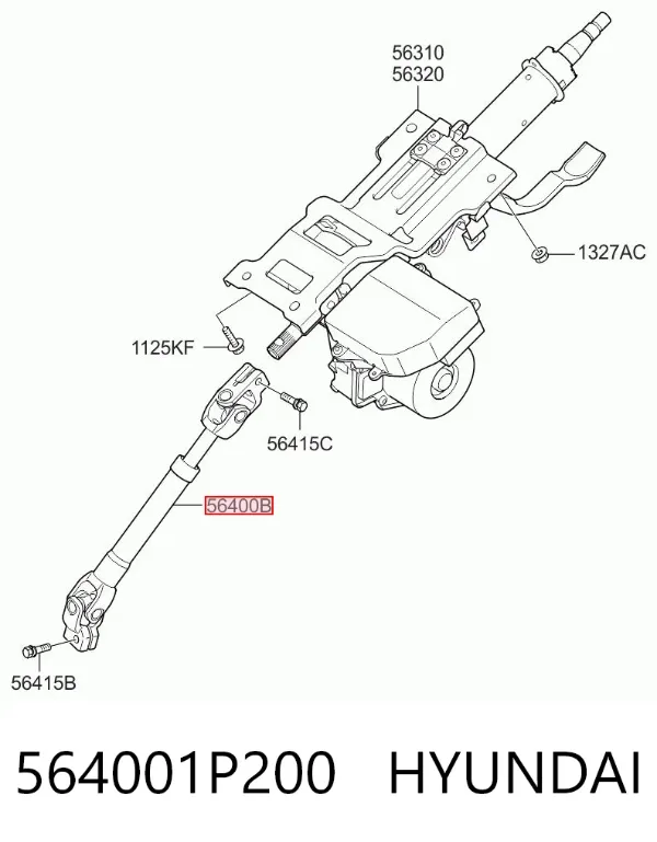 Eje inferior de la columna de dirección 564001P200 Hyundai/Kia
