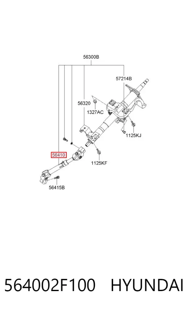 Cardán inferior de la columna de dirección 564002F100 Hyundai/Kia