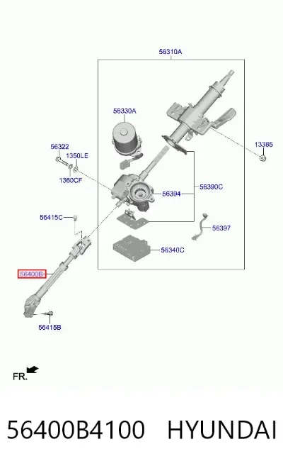 Eje inferior de la columna de dirección HYUNDAI 56400B4100