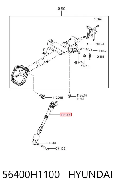 Eje inferior de la columna de dirección HYUNDAI 56400H1100