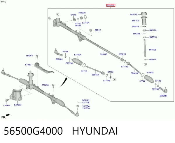 Cremallera de dirección 56500G4000 Hyundai/Kia