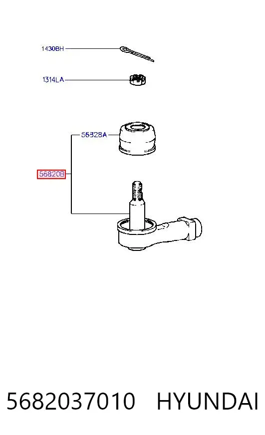 Rótula barra de dirección 5682037010 Hyundai/Kia