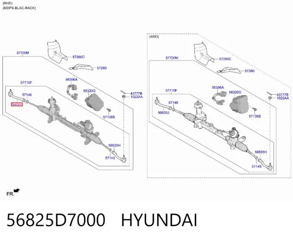 Rótula barra de dirección 56825D7000 Hyundai/Kia