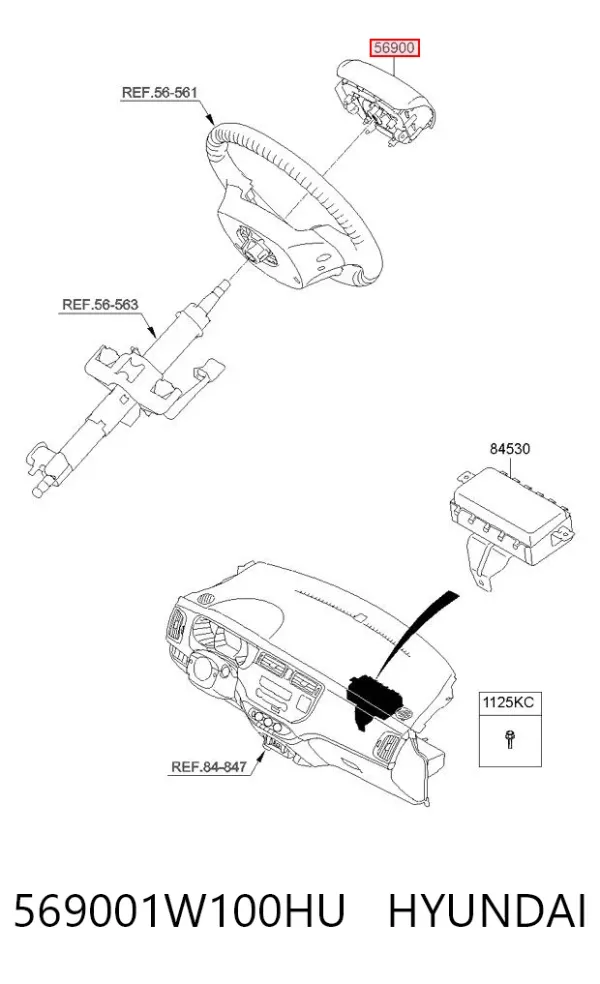 Airbag de volante 569001W100HU Hyundai/Kia