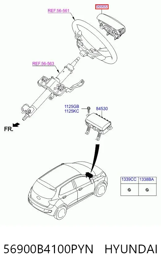 Airbag de volante 56900B4100PYN Hyundai/Kia