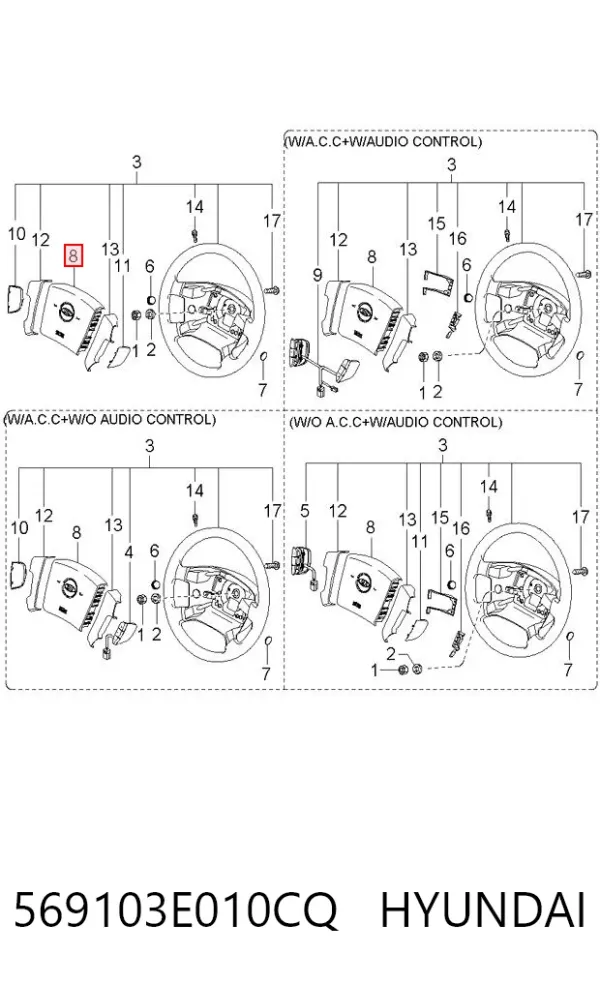 Airbag de volante 569103E010CQ Hyundai/Kia
