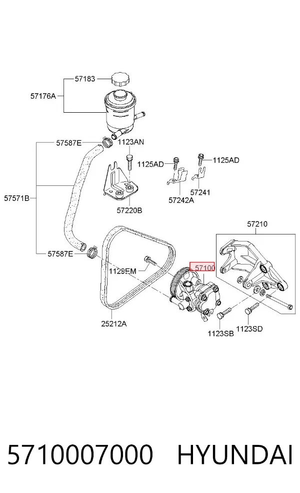 Bomba de dirección 5710007000 Hyundai/Kia